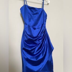 Elegant Blue Satin Dress